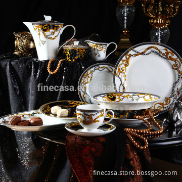 47 Pieces Luxury bone china tableware set